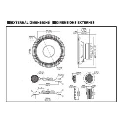 Alpine S2-S80C 20 cm Hjttaler 2-vejs, komponentst