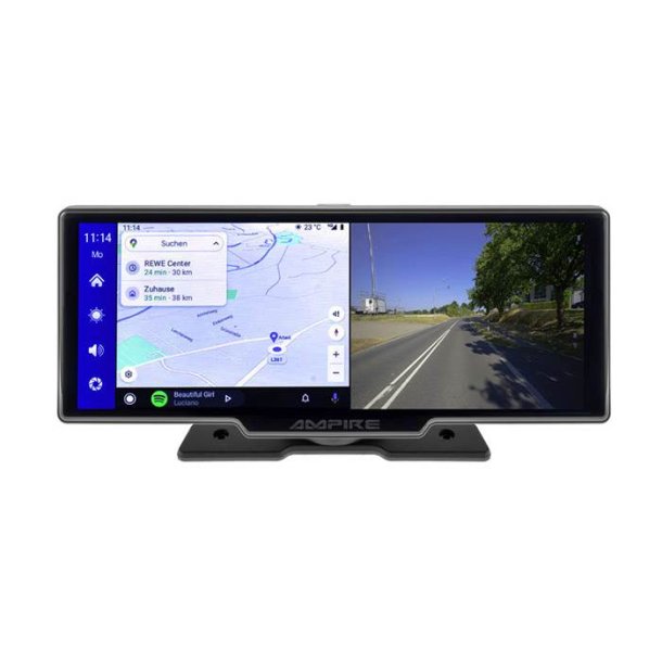 Ampire 10" skrm Appel Carplay / android auto med dashcam bakkamera