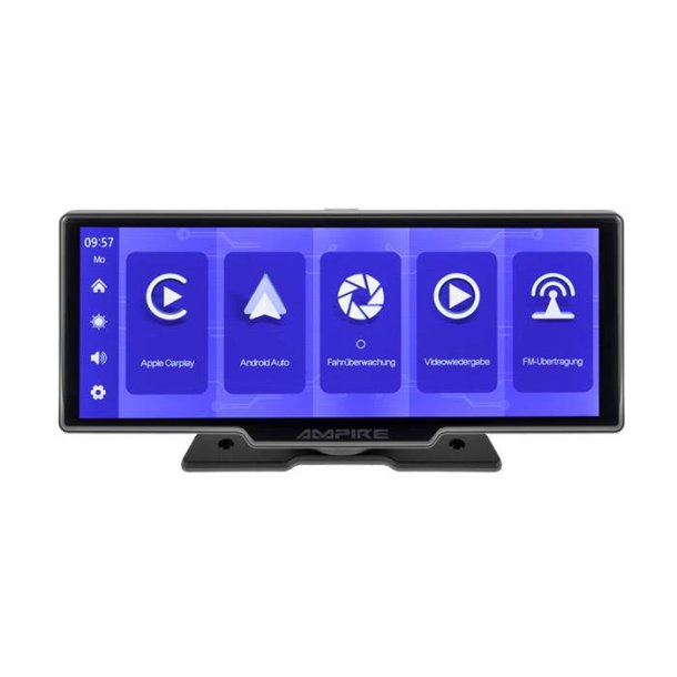Ampire 10" skrm Appel Carplay / android auto med dashcam bakkamera