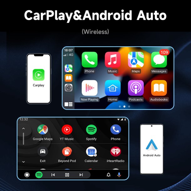 Multimedia skrm 10,26"med trdls Apple Carplay &amp; Android Auto