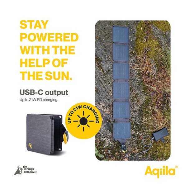 Aqiila SunBird P21 Transportabel solcelle oplader 20W