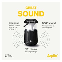 Aqiila Soundbird B10 LED lampe, Hjttaler og Powerbank