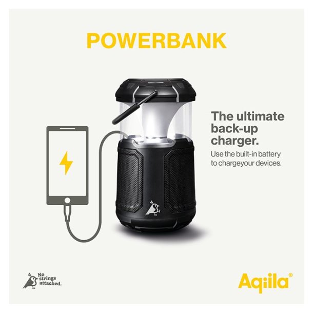 Aqiila Soundbird B10 LED lampe, Hjttaler og Powerbank