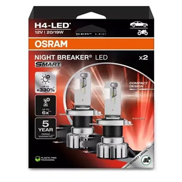 Osram Night Breaker H4-LED Smart 2 stk. ECE Godkendt - 2 stk.
