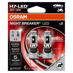 Osram Night Breaker LED Speed H7 ECE Godkendt - 2 stk.