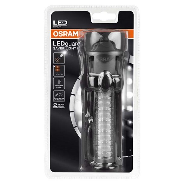 Osram LED-lygte med advarselslampe og ndhammer / LEDguardian Saver Light Plus