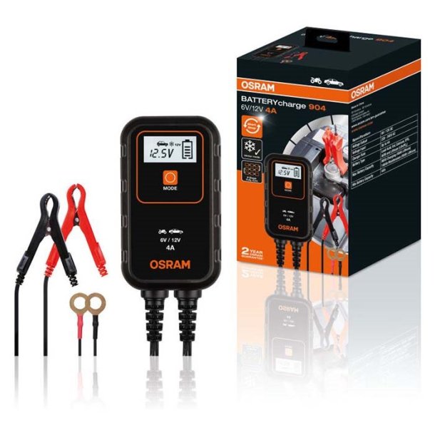 Osram Batterilader 4A, 1,5 m kabel