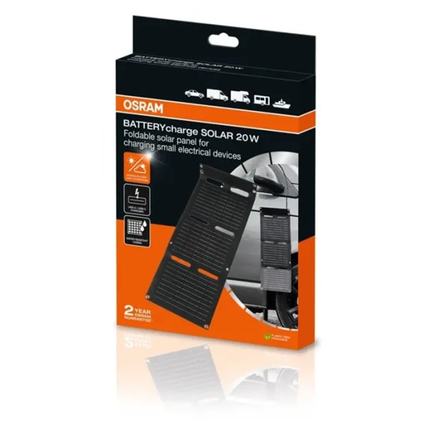 Osram Batterycharge solpanel 20W til USB-C og USB-A