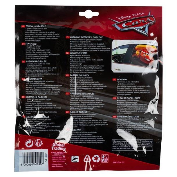 Disney solbeskytter Cars 3 - 1 stk. - 60x40 cm