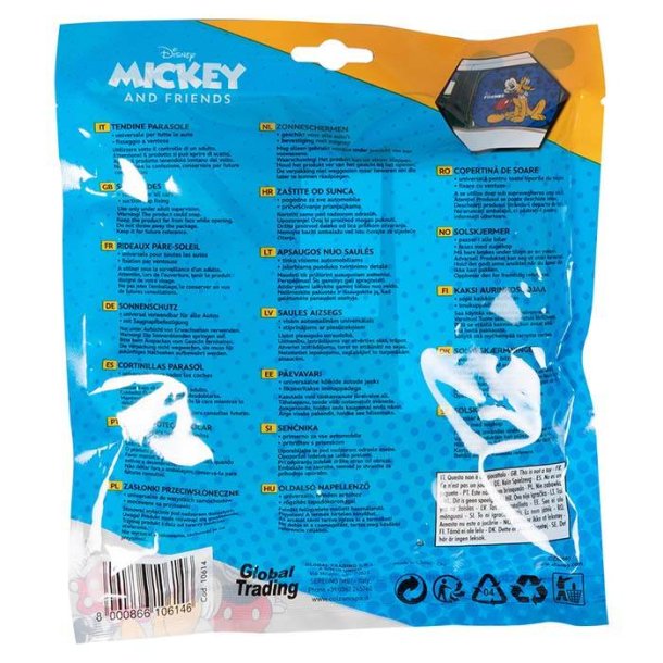 Disney solbeskytter Mickey - 2 stk. - 44x35 cm