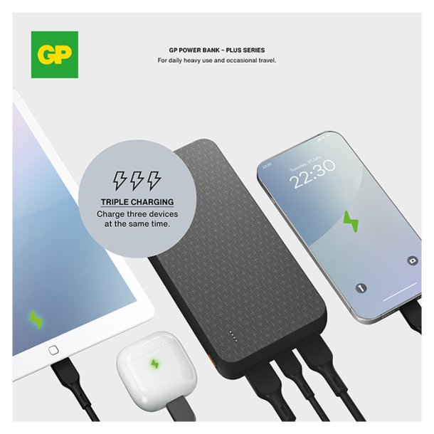 GP Plus Series Powerbank 20000 mAh USB-A + USB-C