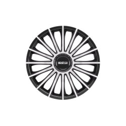 SPARCO TREVISO Hjulkapsler 15" slv/sort - 4 stk.