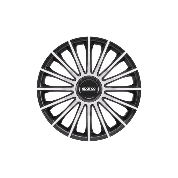 SPARCO TREVISO Hjulkapsler 15" slv/sort - 4 stk.