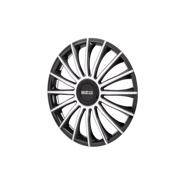 SPARCO TREVISO Hjulkapsler 15" slv/sort - 4 stk.