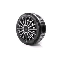 SPARCO TREVISO Hjulkapsler 15" slv/sort - 4 stk.