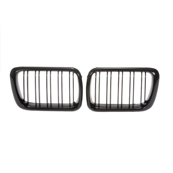 JOM Frontgrill med dobbelt ribbe i blank sort til BMW Serie 3 E36 rgang 1996-1999