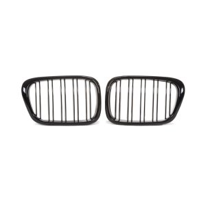 JOM Frontgrill med dobbelt ribbe i blank sort til BMW serie 5 E39 rgang 1995-2003