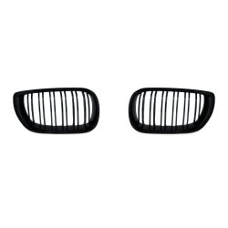 JOM Frontgrill med dobbelt ribbe i blank sort til BMW Serie 3 E46 4-drs, rgang 2001-2005