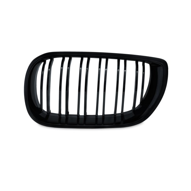 JOM Frontgrill med dobbelt ribbe i blank sort til BMW Serie 3 E46 4-drs, rgang 2001-2005