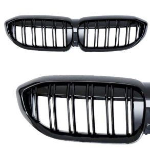 JOM Frontgrill med dobbelt ribbe sort til BMW 3 serie G20/G21 rgang 2019-