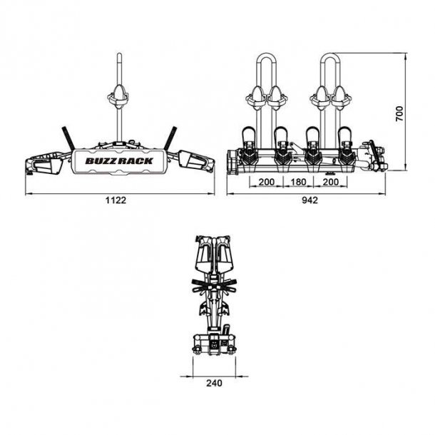 BUZZRACK Eazzy-4 - Cykelholder til 4 cykler