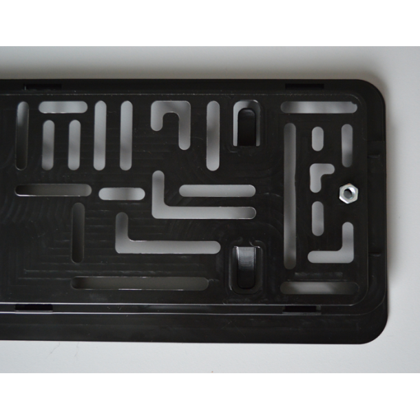 Nummerpladeramme sort - Med tyverisikring - 1 stk.