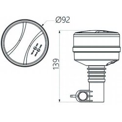 LED advarselsblink m/klar glas. 12 &amp; 24V/27W