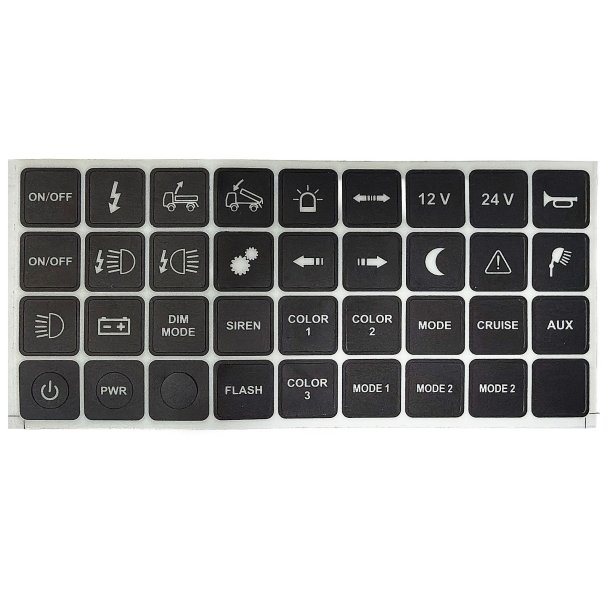 Kontrolpanel m. indbygget rel� m/trykpanel. 4 udgange. 10-30V