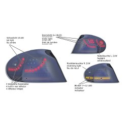 LED baglygter sort til VW Golf 5 rgang 2003-2008