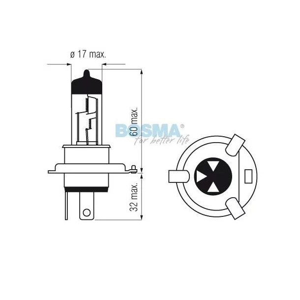Bosma Prer CLASSIC GOLD 12V 60/55W H4 P43t - 2 stk.