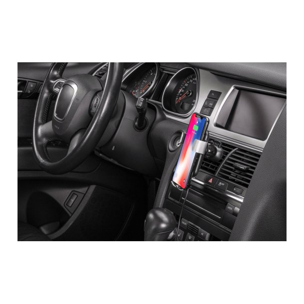 MobilLine+ Lux mobilholder til luftdyse med tr�dl�s opladning - Sort