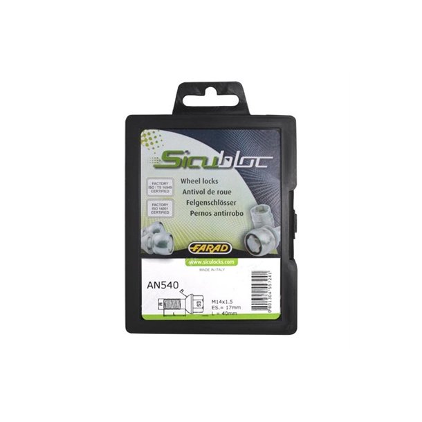 SicuBloc lsebolt, 14x1.50, 40mm med 17 hoved, kugle radius 13