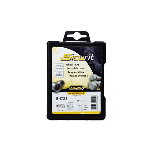 Sicurit lsebolte 14x1,5 - 28 mm - BN728 konisk 60 -17 mm, 4 stk.