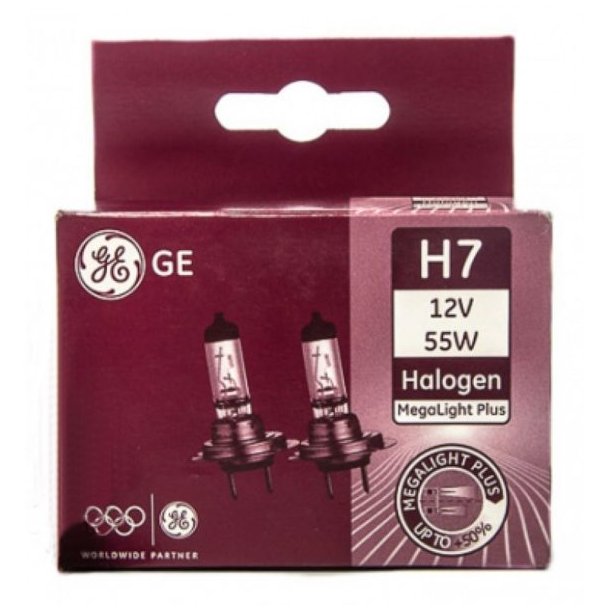 GE H7 Mega Light Plus - 2 stk.