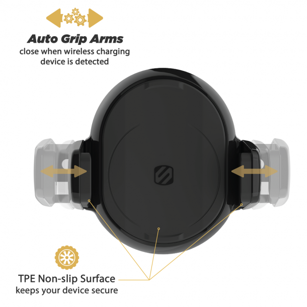 Scosche magicGRIP Double-Pivot Qi trdls opladning til Bil - sugekop