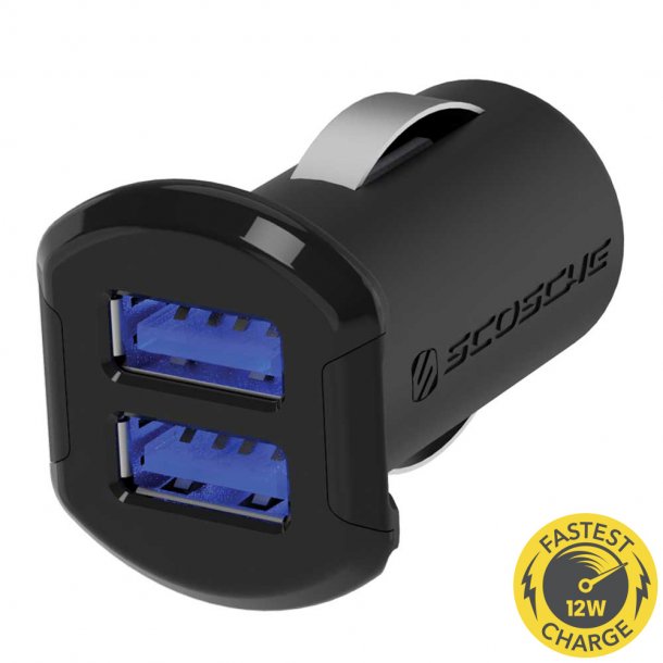 Scosche reVOLT - Dual USB lader til bil - Hvid/Guld