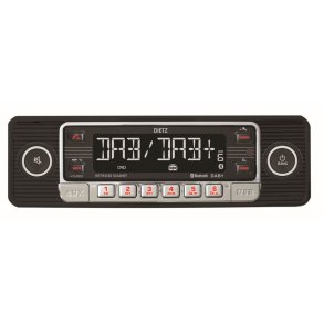Dietz Retro bilradio med MP3, USB, RDS, AUX, DAB+ & Bluetooth - Sort