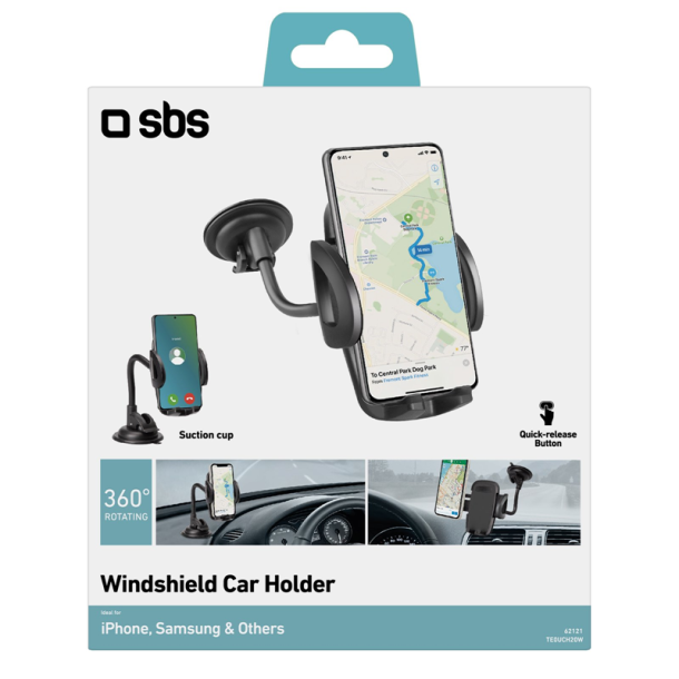 SBS Universel Freeway mobilholder med sugekop - Sort
