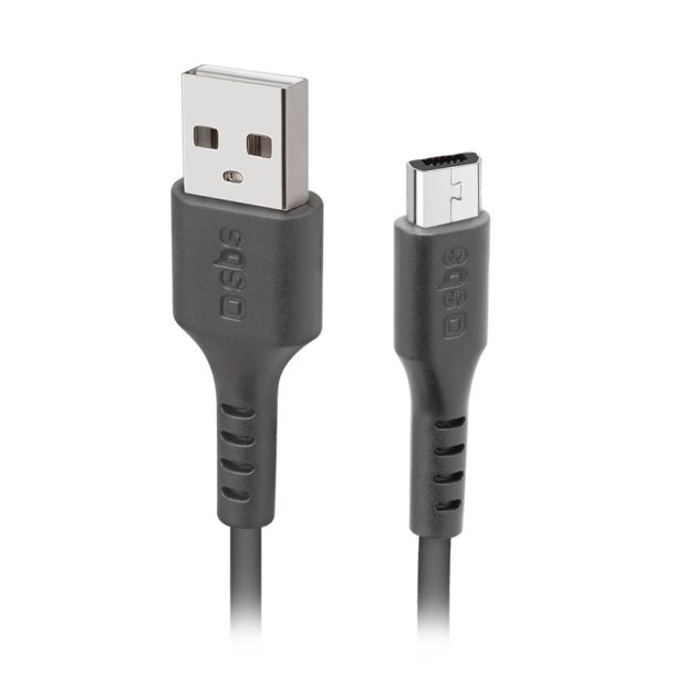 SBS Micro USB kabel 2 meter - Sort - Mobil -