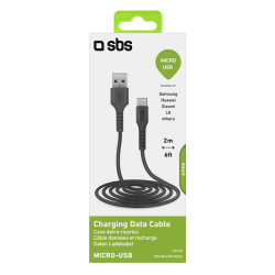SBS Micro USB kabel 2 meter - Sort