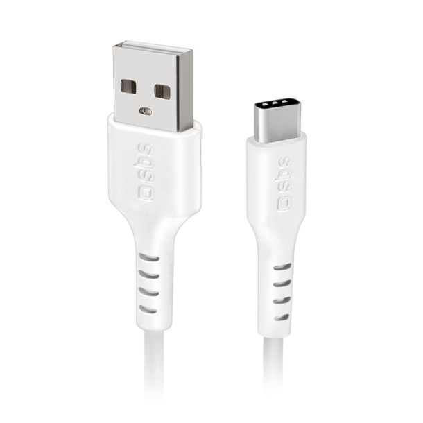 SBS data- og opladningskabel USB 2.0 - USB C 1,5 meter - Hvid