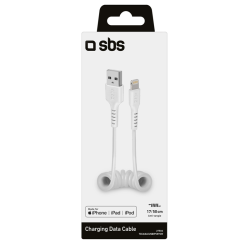 SBS Lightning spiralkabel. 17-50cm - Hvid