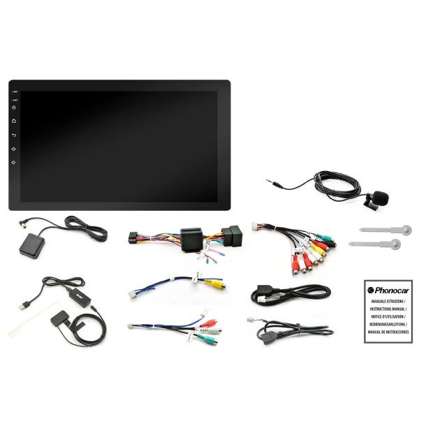 Phonocar 10" 1-DIN Android media center med trdls Apple Carplay og Android Auto