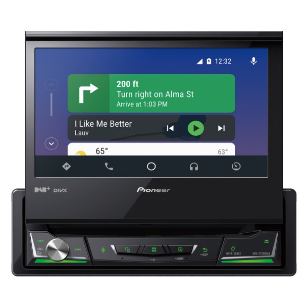 Pioneer AVH-Z7200DAB - Enkelt DIN bilradio med udfoldelig skrm