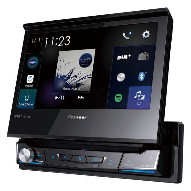 Pioneer AVH-Z7200DAB - Enkelt DIN bilradio med udfoldelig skrm
