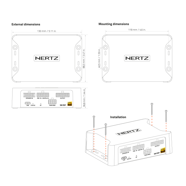 Hertz S8 DSP � 8-kanals Hi-Res digital signalprocessor