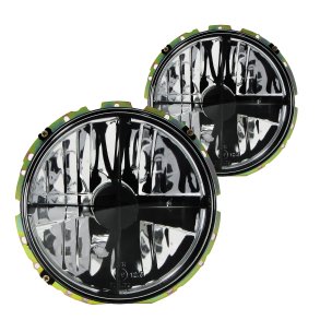 Forlygter klar glas / sort kryds til VW Golf 1