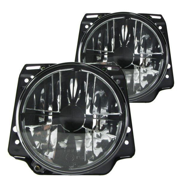 Forlygter klar glas/sort tonet, kryds til VW Golf 2
