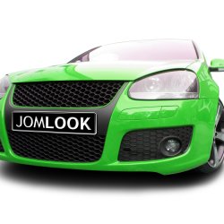 JOM Frontgrill GTI look med honey comb gitter i sort med rd liste til VW Golf 5