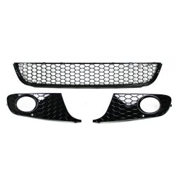 Kofangergitter honeycomb sort hjglans til Golf 6, rgang 2008-